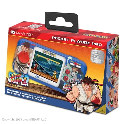 Image of My Arcade Super Street Fighter II Pocket Player Pro Handheld Portable Gaming System (2 GAMES IN 1)