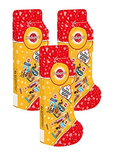 Image of PEDIGREE Christmas Stocking Gift Adult Dog Treats Mixed 367g (3 X Stockings)