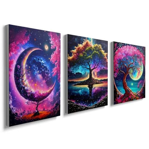 Image of prinfantasy Abstract Wall Art Canvas Frame - 3 Pieces Colorful Prints Poster Modern Artwork YH1103