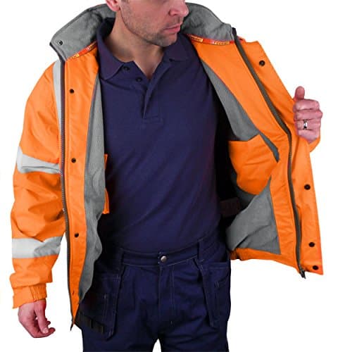 Image of BOMBER JACKET FLEECE LINED HV ORANGE MED
