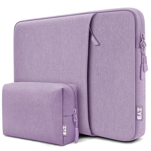 Image of ZYB 15.6 Inch Laptop Notebook Sleeve Protective Case with Accessory Bag,Shockproof Waterproof Laptop Case 15.6 Inch for 15'' Lenovo ThinkPad IdeaPad Acer ASUS HP Dell Chromebook MacBook Pro 16,Purple