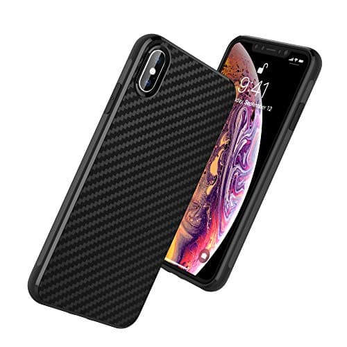 Image of TECHGEAR iPhone XS Max Case, Flexible Shockproof TPU Slim Fit Case Cover - Carbon Fibre Design Soft Flexible Protective Shell Guard Case Compatible with Apple iPhone XS Max 6.5"