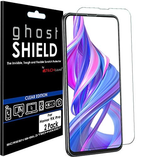 Image of TECHGEAR [Pack of 2] Screen Protectors for Honor 9X Pro [ghostSHIELD Edition] Genuine Reinforced TPU film Screen Protector Guard Covers with FULL Screen Coverage inc Curved Screen Area