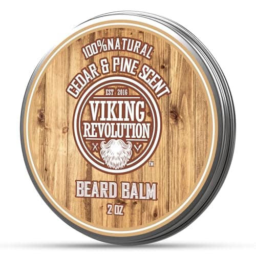 Image of Viking Revolution - Beard Balm - Natural Beard Balm For Men With Argan & Jojoba Oils- Styles, Strengthens & Softens - Beard Wax - Gifts For Men - Cedar & Pine - 57 g