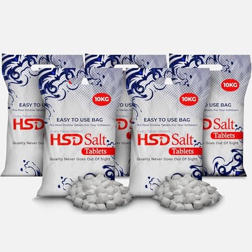 Image of HSD Salt Tablets 10Kg Bags Best For Laundry Kitchen Dish Washing | Compatible to All Water Softner Machines | Food Grade 100% Genuine British Salt Tablet Of Premium Quality (5 Bags)