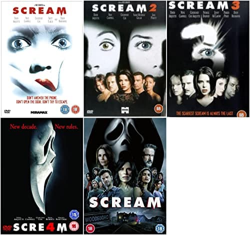 Image of Scream DVD 5 Film Collection DVD - Scream 1 / Scream 2 / Scream 3 / Scream 4 / Scream 5 - Scream 1-5 Collection DVD