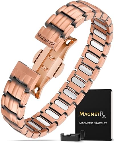Image of MagnetRX® Magnetic Copper Bracelet for Men - EllipseMAX 5X Strength 5,000 Gauss Magnets - Designed in USA & Patent Approved - Premium Mens Copper Bracelet with Adjustable Length