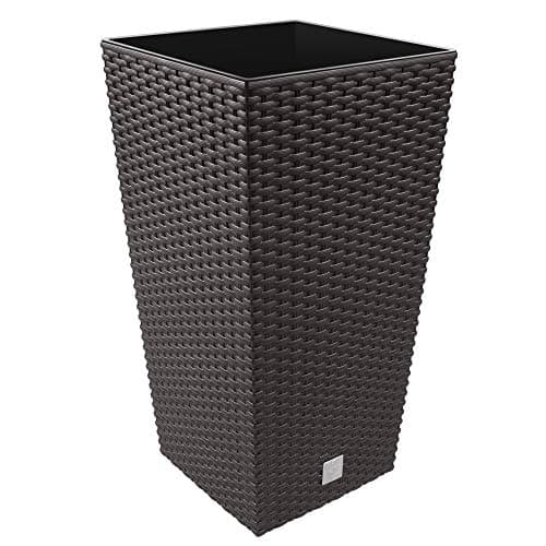 Image of Prosper Plast DRTS265-440U 26.5 x 26.5 x 50 cm "Rato" Square Flowerpot - Dark Brown