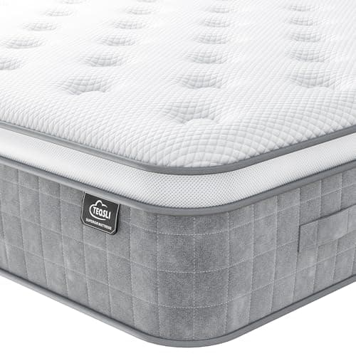 Image of TeQsli 10 Inch 7-Zone Orthopaedic Double Mattress, 4FT6 Gel Memory Foam & Pocket Sprung Hybrid Double Mattress for Pressure & Back Pain Relief – Medium Firm – Edge Support – 135x190x25cm
