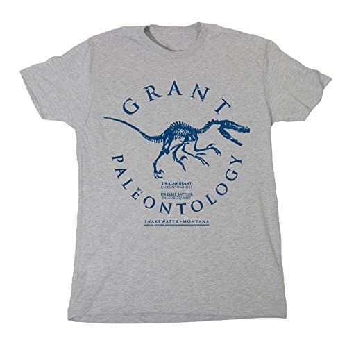 Image of Grant Paleontology Inspired by Jurassic Park T-Shirt Medium Heather Grey