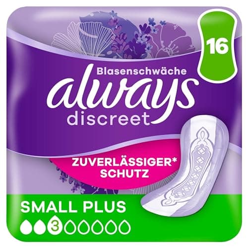 Image of Always Discreet Incontinence Pads for Women Small Plus Pack of 16 All-Round Protection Incredible Discretion