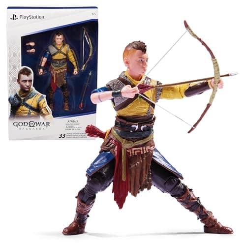 Image of PlayStation Spin Master Games God of War Ragnarok, 6” Atreus Action Figure with 4 Accessories, The Shapes Collection, for PS5 Fans & Collectors Ages 17+