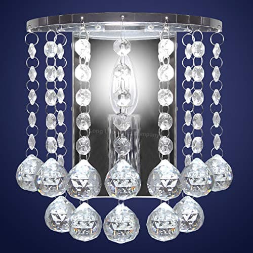 Image of Modern Polished Chrome Crystal Droplet Chandelier Candle Wall Light Decor Lamp WDW86131CC