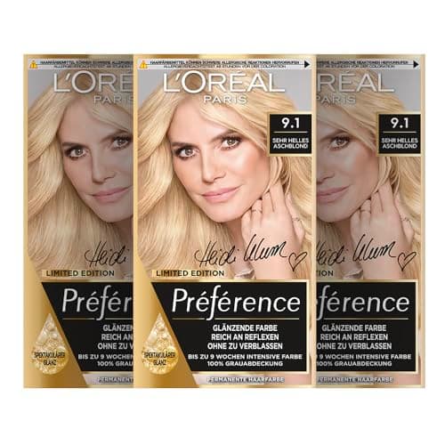 Image of L'Oréal Paris Préférence 9.1 Very Light Ash Blonde (Oslo) Pack of 3 x 183 g