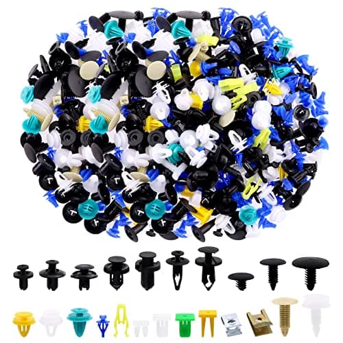 Image of Glarks 500Pcs Mixed Auto Car Retainer Fastener Rivets Push Clips Set, Nylon Bumper Fender Trim Panel Shield Engine Rivets Compatible with GM Ford Chrysler Toyota Lexus Honda Acura Dodge Jeep