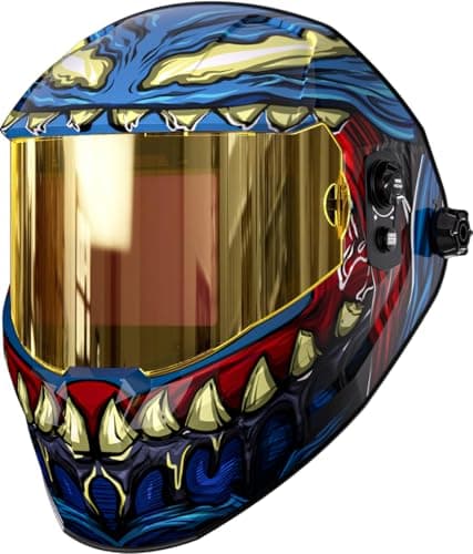 Image of ANDELI Welding Mask Fully Digital Filter, 7.2"x3.2" Extra Wide Panoramic View, Type-C Fast Charging True Color Wide Shade 4/5-9/9-13 for Weld Cut Grind