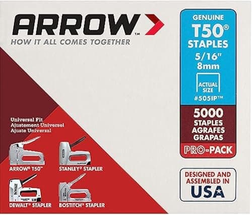 Image of Arrow A505IP T50 Staples, Steel, 5/16 Inch (8 mm)