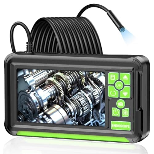 Image of Endoscope Camera with Light, 4.3'' IPS Screen 1920P HD Borescope Inspection Camera 7.9mm IP67 Plumbing Tools for Automotive, Plumbing, HVAC, 16.4FT Semi-Rigid Snake, Support Take Photos/Record Video