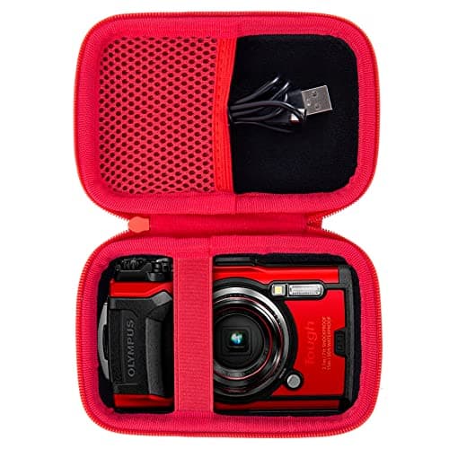 Image of Aenllosi for OM System Tough TG-7 Digital Camera Hard Travel Protective Storage Carrying Case, Red (Case Only)