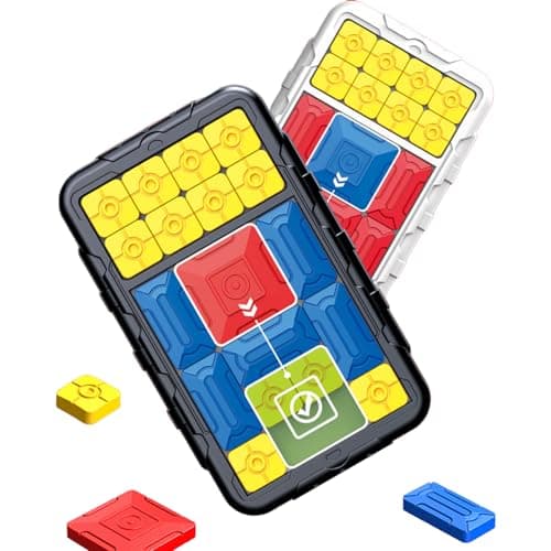 Image of Super Slide Puzzle Game, Handheld Brain Teaser Sliding Block Toy with 500+ Challenges, Educational Logic Puzzle Console for Kids & Adults, Travel-Friendly STEM Toy for Stress Relief