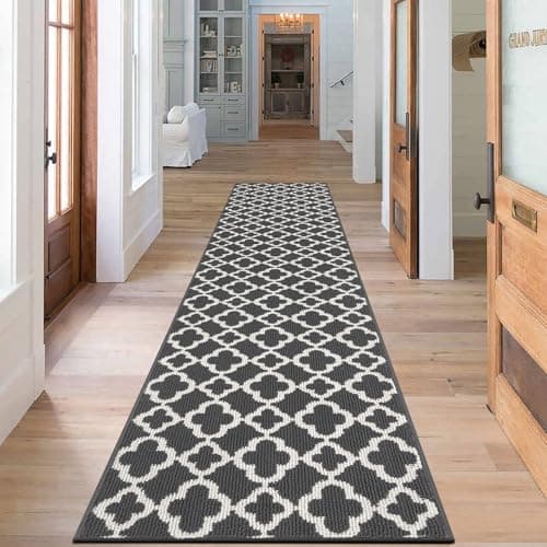 Image of SHACOS Non Slip Hallway Runner Rug Long 60x240cm Hall Runner Narrow Rugs Washable Carpet Runners for Hallway Kitchen Entryway Laundry, Dark Grey