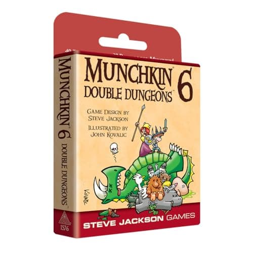 Image of Steve Jackson Games | Munchkin 6: Double Dungeons | The Hilarious Fast-Paced Card Game Expansion with 40 Unique Dungeons | For 3 to 6 Players | Ages 10 and Up | English
