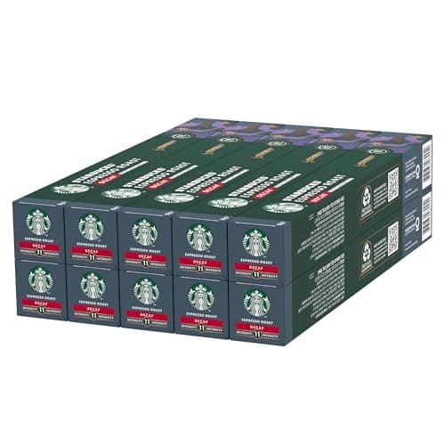 Image of STARBUCKS Decaf Espresso Roast by Nespresso, Dark Roast, Coffee Capsules 10 x 10 (100 Capsules)