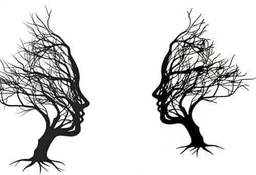 Image of oupados Metal Tree Branch Wall Decor, Vertical Style, 30 x 21 cm, Black - Modern Wall Art & Sculpture, Farmhouse Decor, Multi-Purpose Hanging Ornament for Home, Bathroom, Living Room, Garden, Office