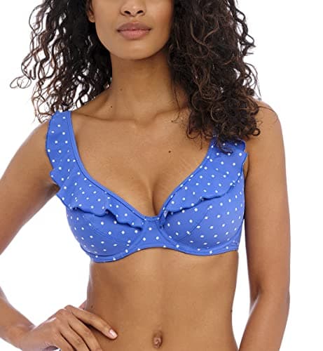 Image of Freya Jewel Cove High Apex Bikini Top Azure Blue 30G