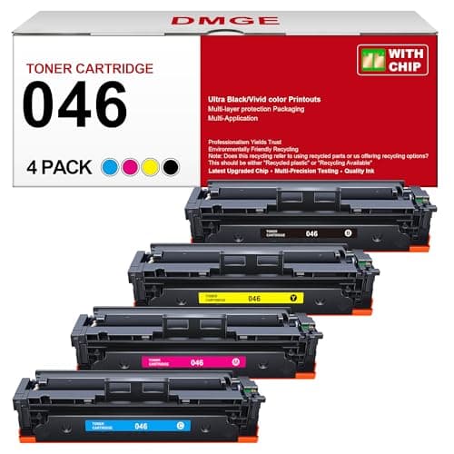 Image of DMGE Compatible 046 Toner Cartridge Replacement for Canon 046 MF733Cdw CRG-046 Color ImageCLASS MF733Cdw MF731Cdw MF735Cdw LBP654Cdw MF733 Printer Ink (Black Cyan Yellow Magenta, 4-Pack)