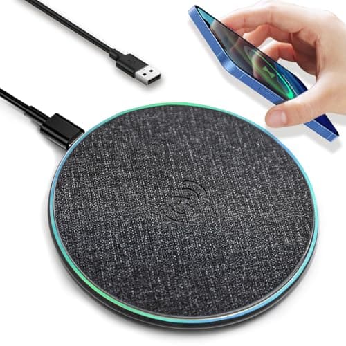 Image of Wireless Charger with Indicator Light, Fast Wireless Charging Pad with USB-C Cable, 15W Max Compatible with iPhone 15/14/13/12/XS AirPods, Samsung Galaxy S24/S23 HUAWEI