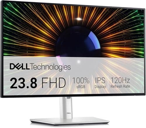 Image of Dell U2424H UltraSharp 24 Inch FHD (1920x1080) Monitor, 120Hz, IPS, 5ms, 98% DCI-P3, 2x USB-C, 2x DisplayPort, HDMI, 3x USB, 3 Year Warranty, Silver