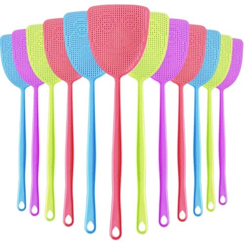 Image of Ram® 12 Pack Fly Swatter Fly Catcher Insect Mosquito Wasp Pest Control With Long Handle Fly Swatters