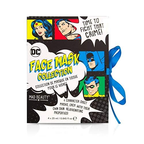 Image of Mad Beauty DC Comics 4 Face Mask Collection Gift Set (Batman, Robin, Superman & Wonder Woman)