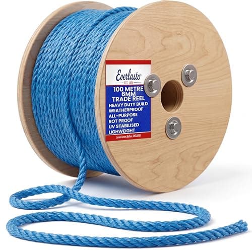Image of 100M TRADE REELS EVERLASTO BLUE POLYPROPYLENE POLY ROPE 6MM 8MM 10MM 12MM 14MM 16MM 24MM (6MM)