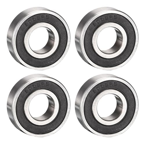 Image of 4PCS Juttzzei 6003-2RS Bearings, ID 17 x OD 35 x Width 10mm 6003-2RS Deep Groove Ball Bearings, Chrome Steel Double Sealed Precision Bearing P6(ABEC 3) - Silver