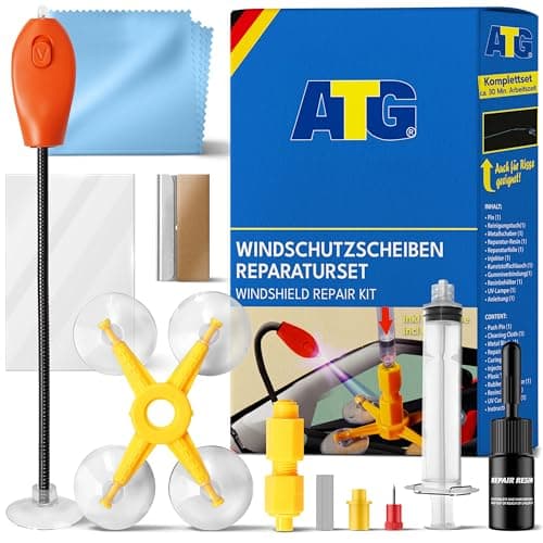 Image of ATG® Windscreen Repair Kit with UV Lamp & Resin – Windscreen Chip Repair Kit – Windshield Repair Kit for Car Glass – Windscreen Crack Repair Kit – Stone Chip Repair Kit for Car