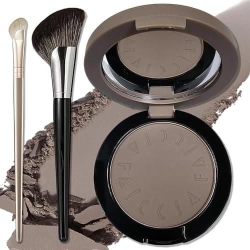 Image of Contour Powder Kit with Mirror, Cool Toned Contour Palette for Fair Pale Light Skin, Nose Contouring Makeup Powder with Face Brush & Nose Shadow Brush - All-in-One Makeup Kit