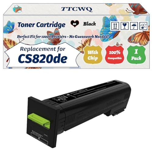 Image of Compatible for Lexmark CS820de Toner Cartridge Work for Lexmark CX825dte CX825dtfe CX860de CX860dte CX860dtfe Printers, with Chip, High Yield 8000 Pages, High-Definition Printing (1 Pack Black)