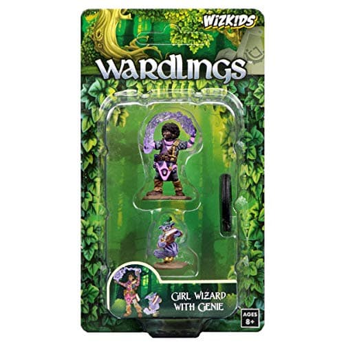 Image of WizKids Wardlings Girl Wizard & Genie painted fantasy miniatures set