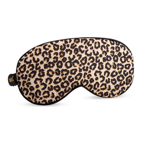 Image of SMUG Satin Sleep Mask - Sleep Aid for Women & Men for Sleeping & Travel Essential - Silky Soft to Nourish Skin & Reduce Dark Circles - Eye Cover to Block Out Light - Leopard Print