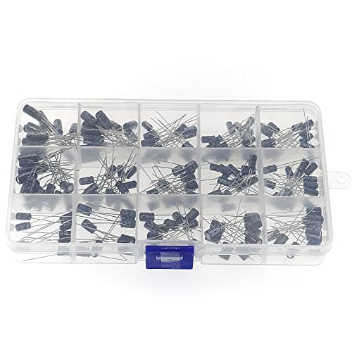 Image of DollaTek 200PCS 15 Values 10V,16V,25V,50V Electrolytic Capacitors Assortment Box Range 0.1uF to 220uF
