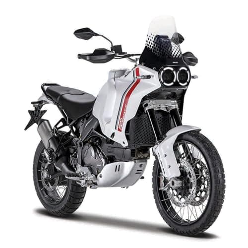 Image of Maisto DUCATI DESERTX Motorbike - Incredibly Detailed Die-Cast Replica Collectible Model - 1:18 Scale, White