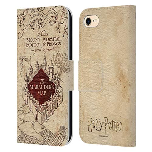 Image of Head Case Designs Officially Licensed Harry Potter The Marauder's Map Prisoner Of Azkaban II Leather Book Wallet Case Cover Compatible With Apple iPhone 7/8 / SE 2020 & 2022