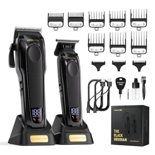 Image of SUPRENT PRO Professional Hair Clippers for Men - High Torque Brushless Motor & DLC Coated Detachable Blade - Cordless Hair Trimmer Set for Barbers with Charging Base - Premium Gift Hair Clipper Kit
