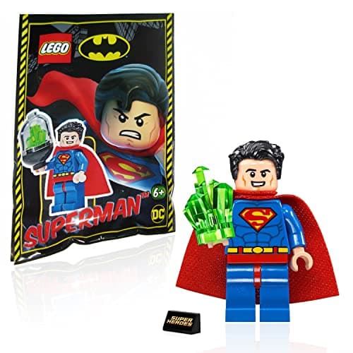 Image of LEGO DC Super Heroes Minifigure - Superman (with Kryptonite and Display Stand) 76096