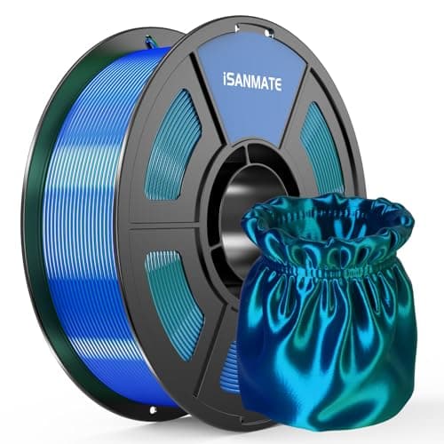 Image of iSANMATE Silk PLA Filament 1.75mm 1kg, Blue Green Silk 3D Printer Filament, Shiny Metallic Finish, High Toughness Upgraded Formula, Vacuum-Sealed, Compatible with FDM Printers & 3D Pen