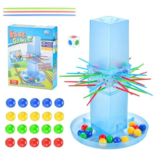 Image of Kerplunk Game Classic, Fast-Paced Stick Game for 2 to 4 Players, Ideal for Family Bonding and Quick Play, Fun Stick & Ball Drop to Improve Coordination, Family Nights, Parties Indoor Play