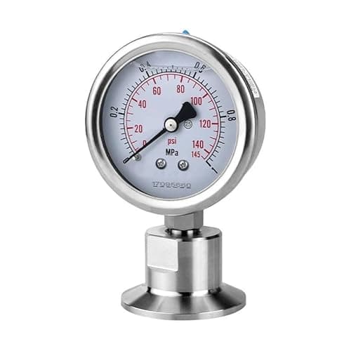 Image of 1PC Manometer Bar/psi 1.5 Inch (50.5mm) 2inch (64mm) Tri Clamp Diaphragm Pressure Gauge SS304 Stainless Steel Body SS316 Diaphragm(0-0.4Mpa,50.5mm)