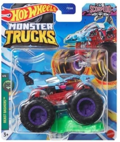 Image of Hot Wheels Monster Truck 1:64 Scale (Blue Scorpedo, Beast Bashers)